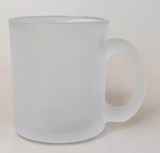 Frosted glass mug on a white background
