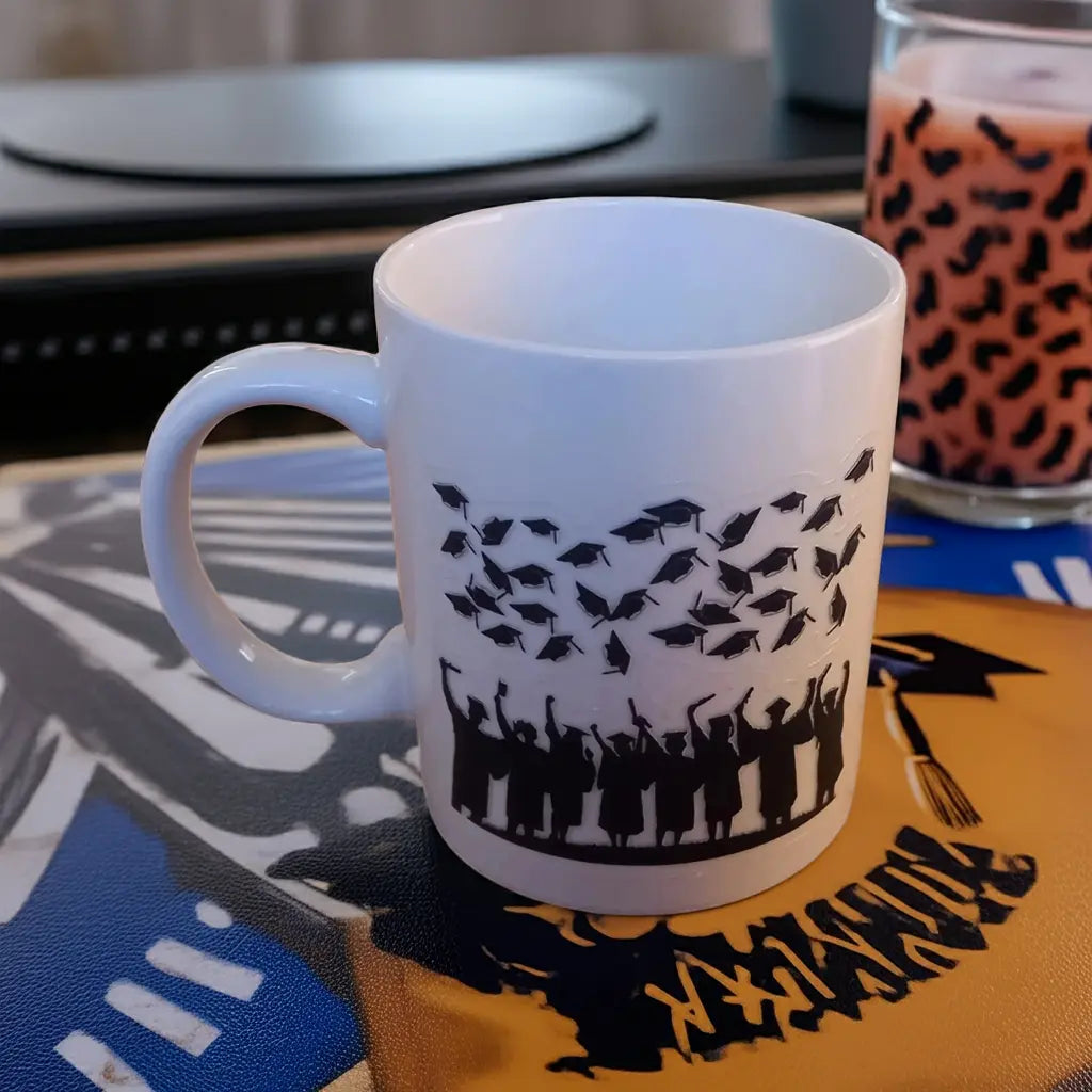 Graduation mug with personalized name and year design