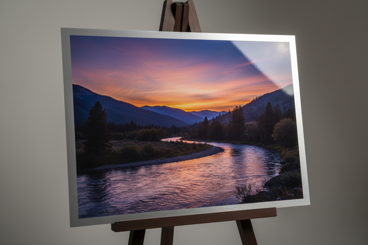 Custom photo sublimation print on glossy metal sheet for personalized gifts