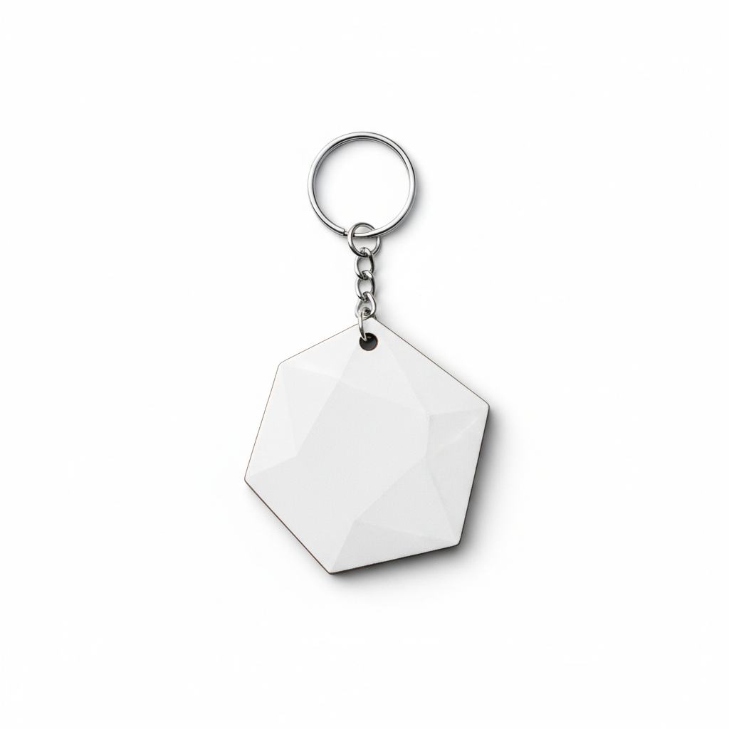 polygon mdf keychain sublimation