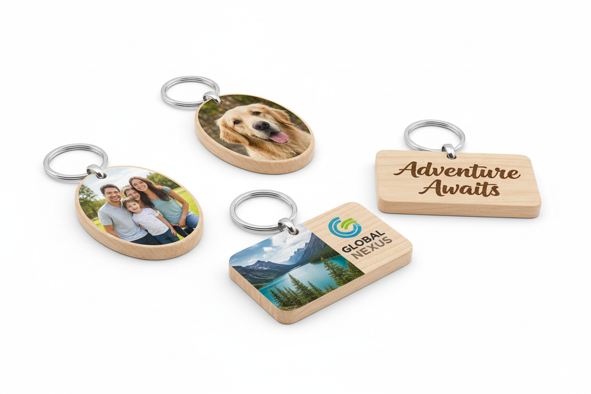 wood sublimation keychain with pictures