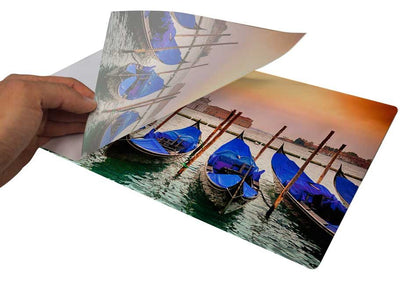 Custom photo sublimation print on glossy metal sheet for personalized gifts