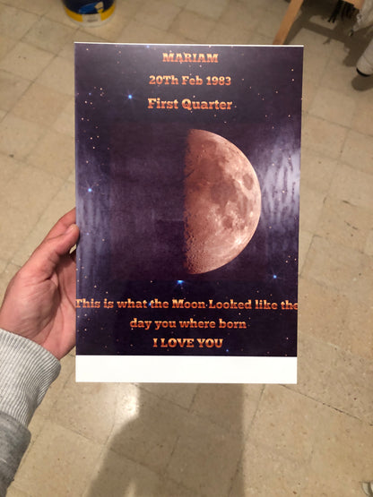 Metal Moon Phase for Birthday