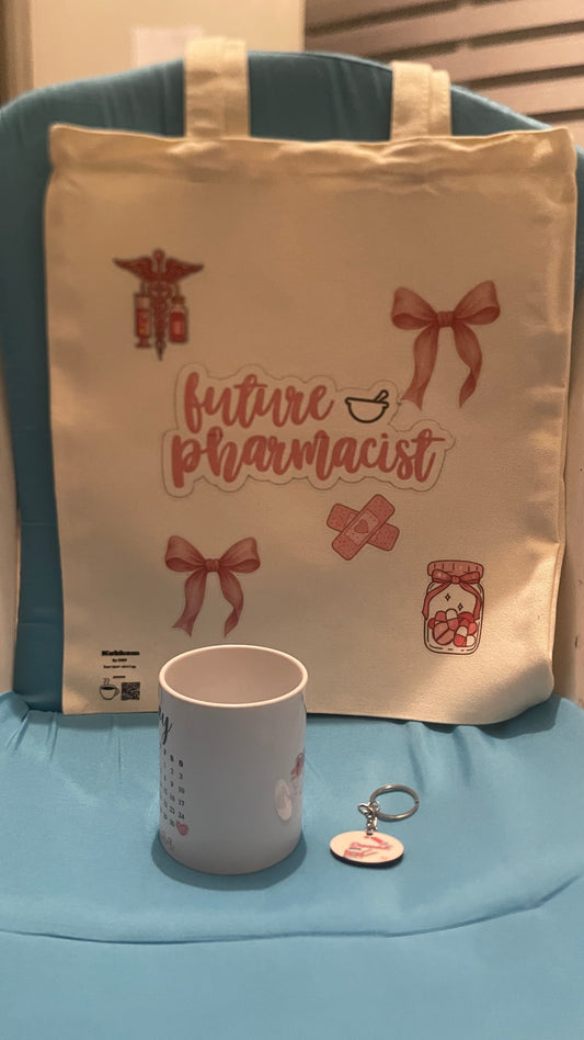 Complete Gift Set Tote bag, Ceramic Mug, MDF Keychain