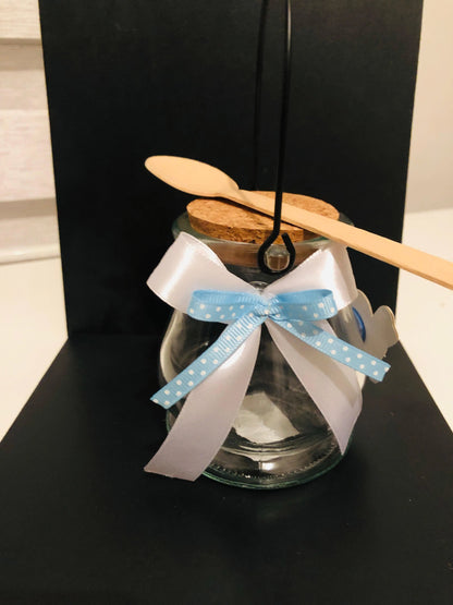 Glass tooth fairy keepsake jar for baby’s first tooth