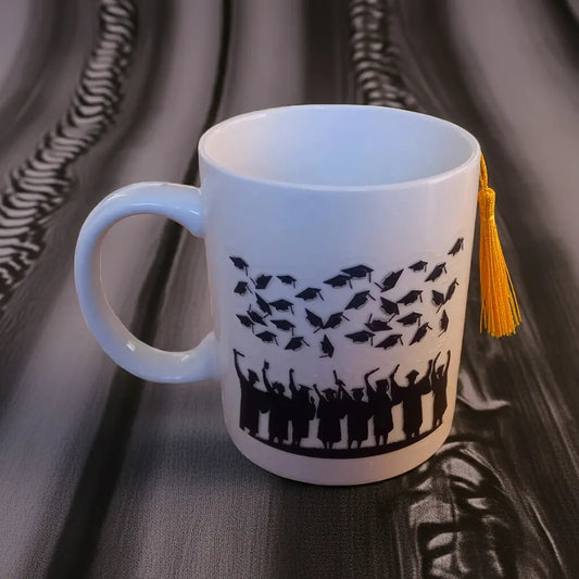 Graduation mug with personalized name and year design