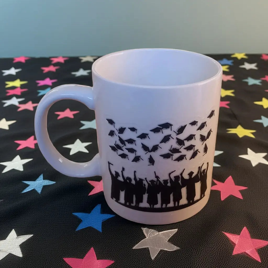 Graduation mug with personalized name and year design