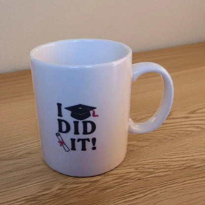 Graduation mug with personalized name and year design