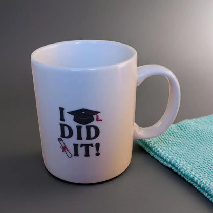 Graduation mug with personalized name and year design