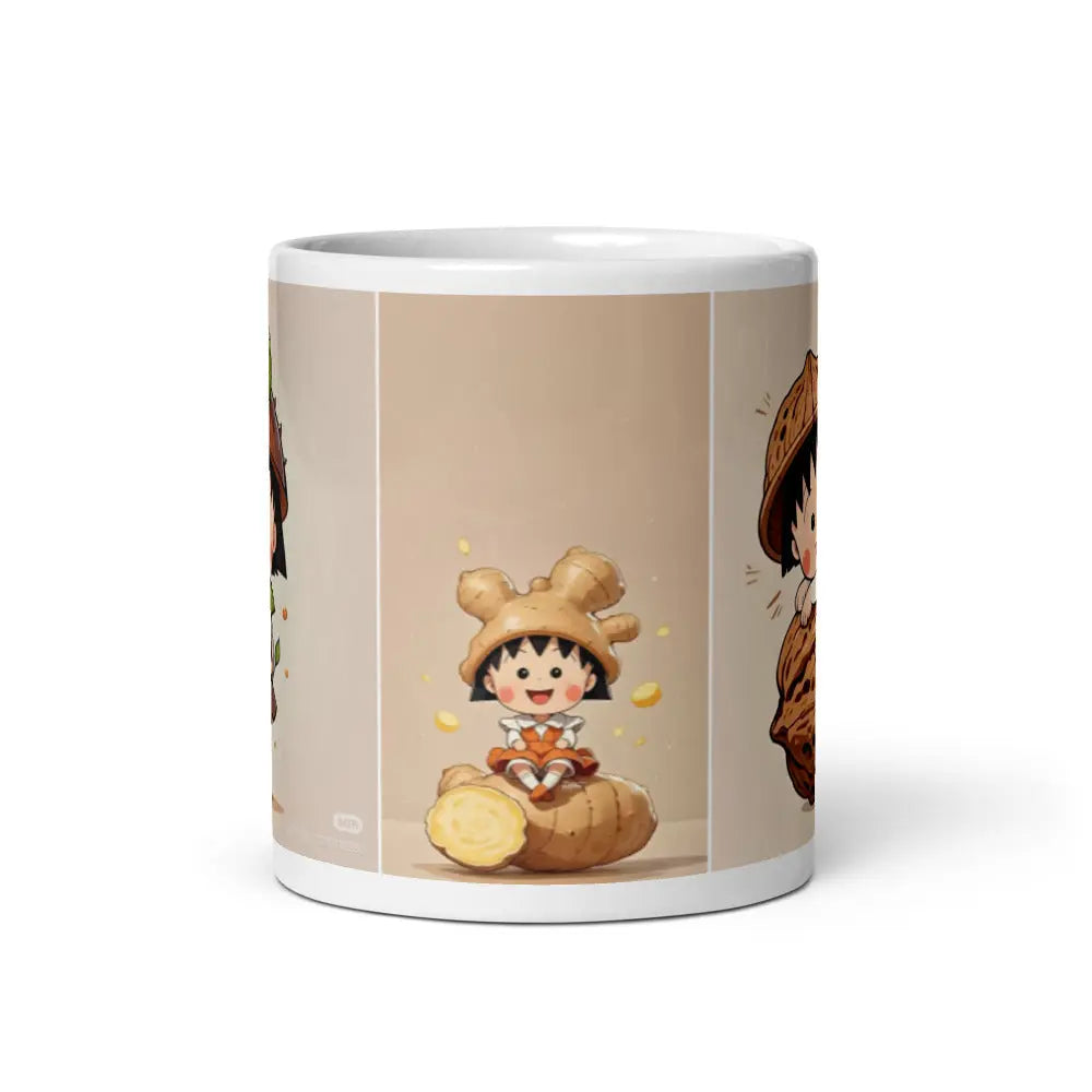 “Maruko ceramic mug with colorful character design”