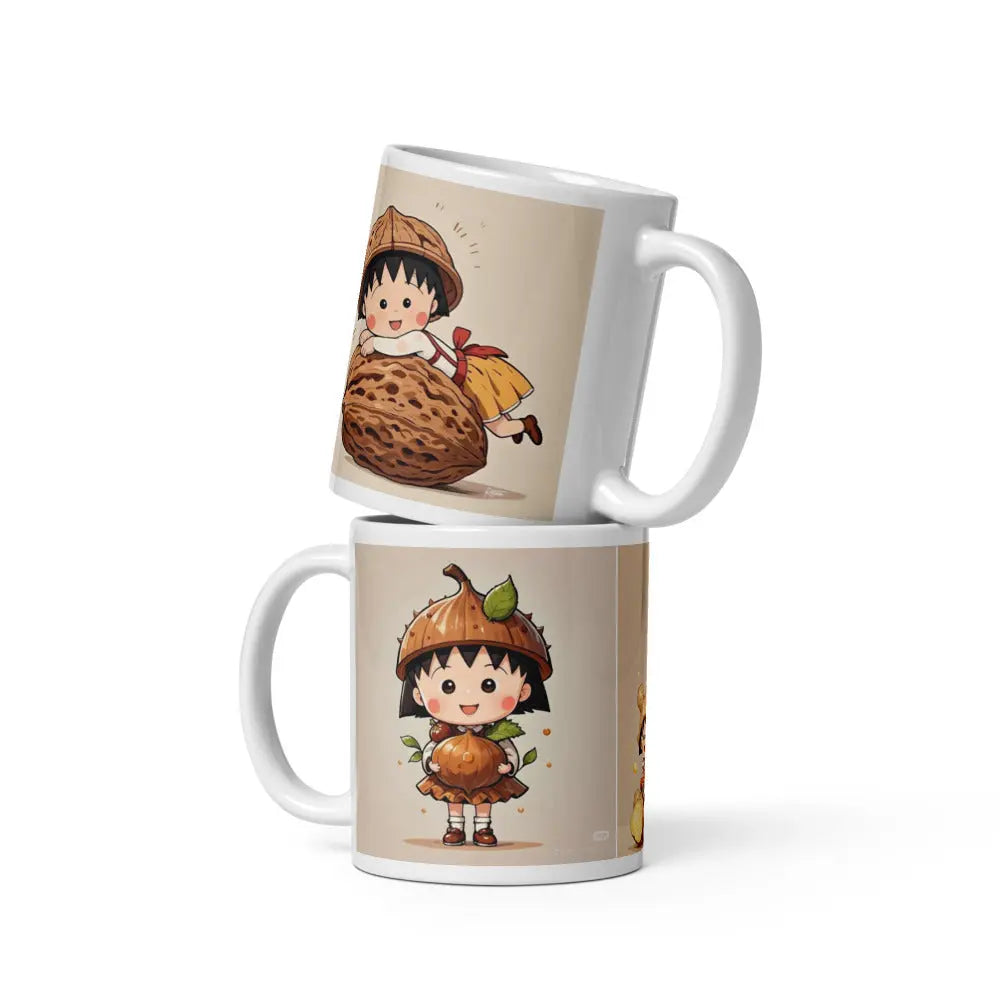 “Maruko ceramic mug with colorful character design”