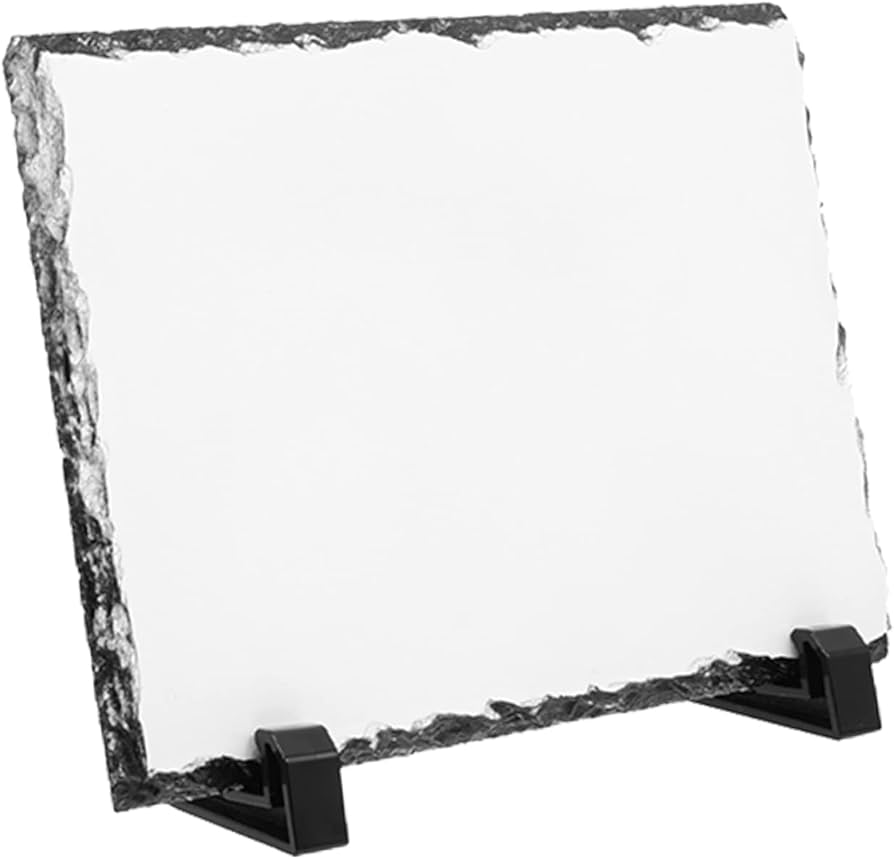 Slate stone with a stand on a white background