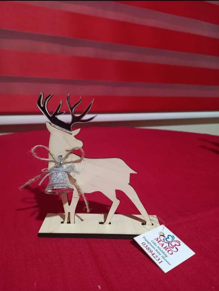 Kobkom By DM wooden Christmas deer - rustic holiday decoration ornament